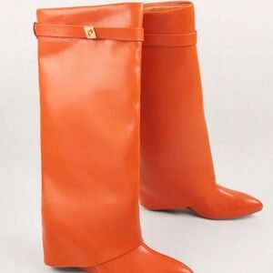 Women’s Orange Leather Boots
